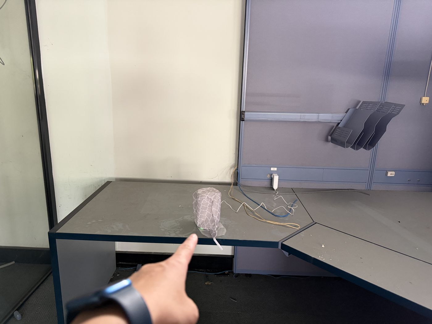 A mesh node in the upstairs office area