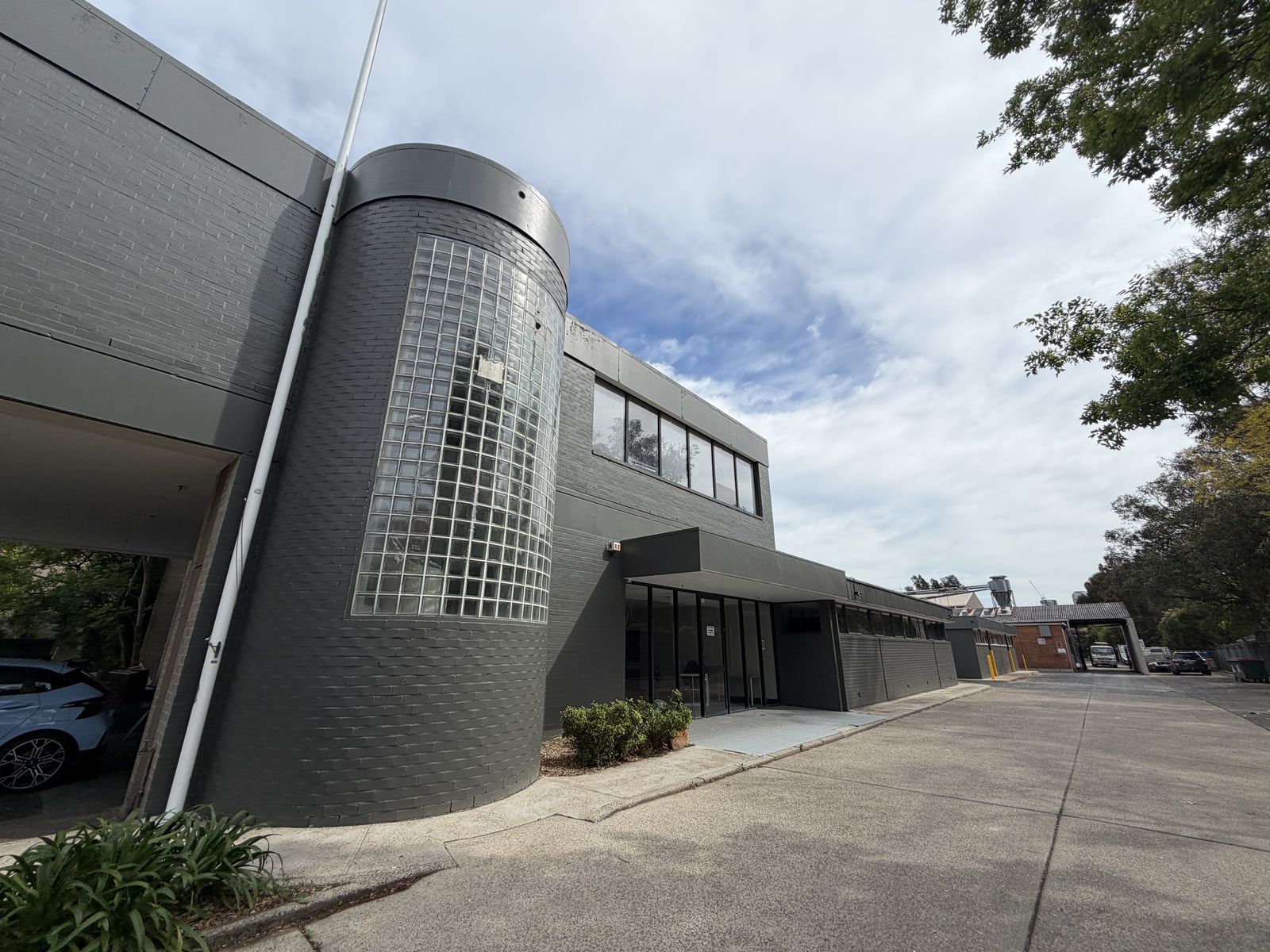 Exterior of the temporary production site building