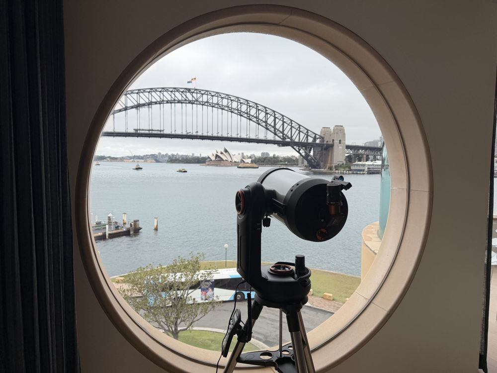 Harbour Bridge view through a round window at a McMahons Point residence