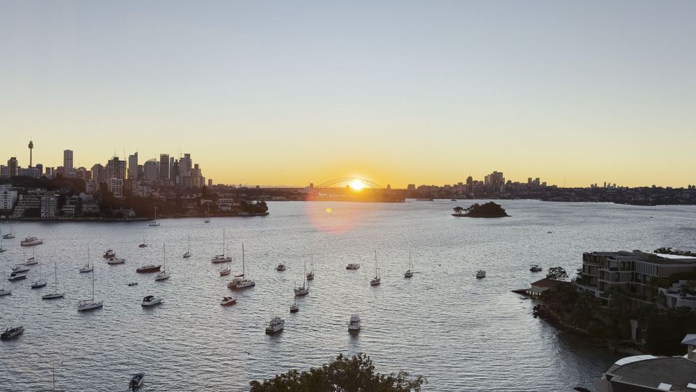 Harbour sunset from the balcony of a Point Piper residence